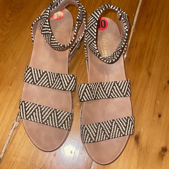 Size 10 - Catherine Malandrino DAVINA Cork Woven Sandals - Picture 3 of 6